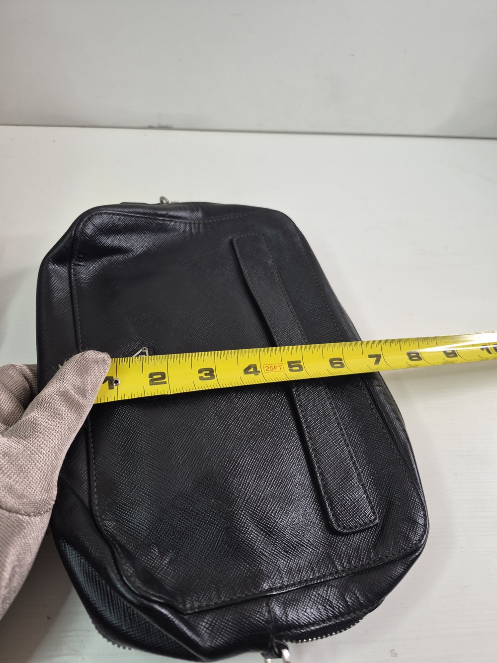 Prada Black Saffiano Leather Wrist Pouch - Picture 15 of 15